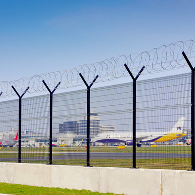 50 * 100 میلی متر PVC پوشش امنیتی حصار فرودگاه گالوانیزه