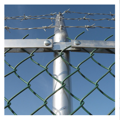 بافت حصار امنیتی 10 فوتی پیوند زنجیر قابل جابجایی با میله گرد